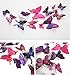 Romantiko 24 Pcs Fashion 3D Double Wings Butterfly Stickers Decor Decal Wall Stickers Art For Home and Room. (Purple)