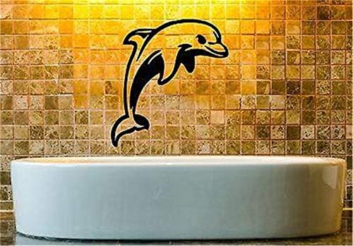 Wall Stickers Art Decor Vinyl Peel and Stick Mural Removable Decals Dolphin Ocean Sea Marine for Bathroom Bathtub or Washing Basin