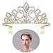 ULTNICE Wedding Tiara Bridal Princess Crown Crystal Rhinestones Headband for Prom Wedding Party Gold