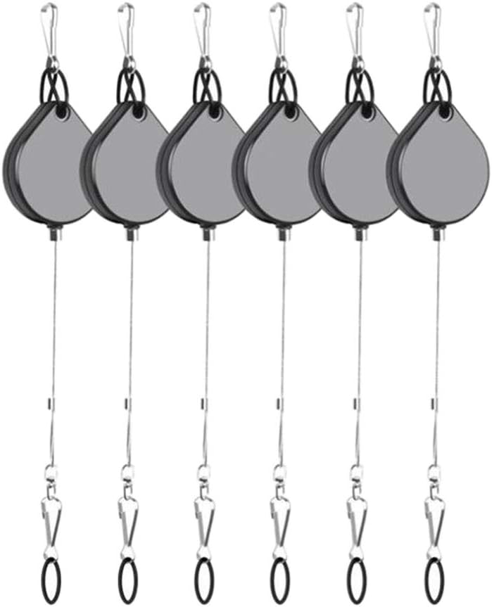 6x VR Cable Management Pulley System Heavy Duty Black Retractable for Immersive