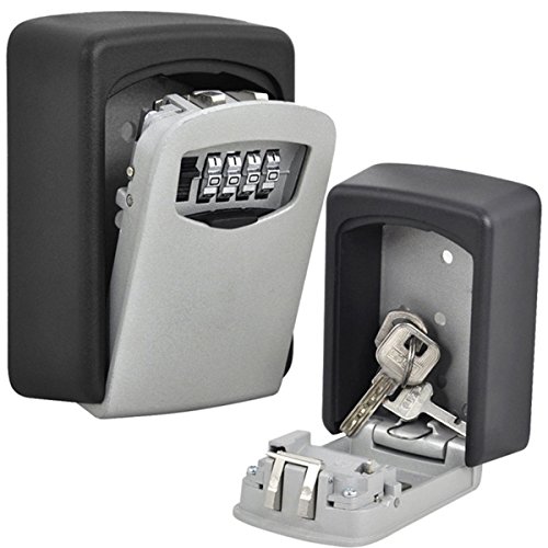 Key Lock Box,Key Storage Lock Box,4-Digit Combination Key Security Box,Key Lock Box for Outdoor Wall Mounted Lock Box,Resettable Code - Thumbnail 3