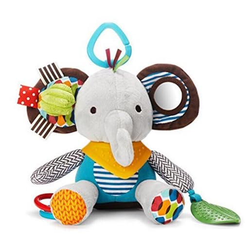 Guurachi Animal Multifunction Lathe Hang Baby Doll Bed Bell Baby Rattles Soft Plush Toys Elephant