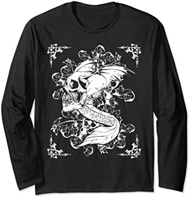 Unisex Bat Winged Skull Heavy Metal T-Shirt XL: Black