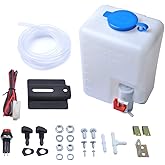 OTUAYAUTO Universal Windshield Washer Bottle, 12V Washer Pump Fluid Reservoir Jet Button Switch Windshield Tank, OEM: 160186