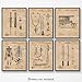 Vintage Medicine Patent Prints, 6 (8x10) Unframed Photos, Wall Art Decor Gift for Home Health Office Work Garage Man Cave College Student Teacher School Nurse Technician Doctor ER Pharmacist Caregiver