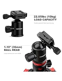 K & f Concept TM2534T Trípode para cámara de 66 pulgadas Monópode portátil de magnesio y aluminio de 4 secciones. Trípodes profesionales con placa de liberación rápida de 360 ??grados para cabeza de bola para cámaras Nikon DSLR Canon Nikon Sony