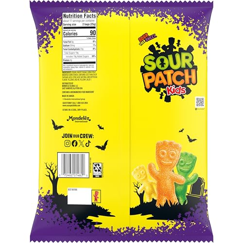 SOUR PATCH KIDS SOFT & CHEWY HALLOWEEN CANDY, 22 TRICK OR TREAT BAGS