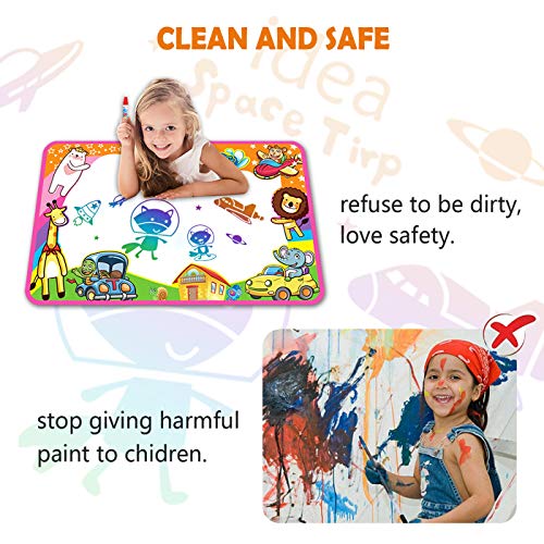 COOVEE Water Drawing Mat, Magic Aqua Doodle Mats 34" X 22" Arts Crafts Painting Pad Toys for Toddler Kids Age 2 to 9 Years Old Toddlers - Thumbnail 4