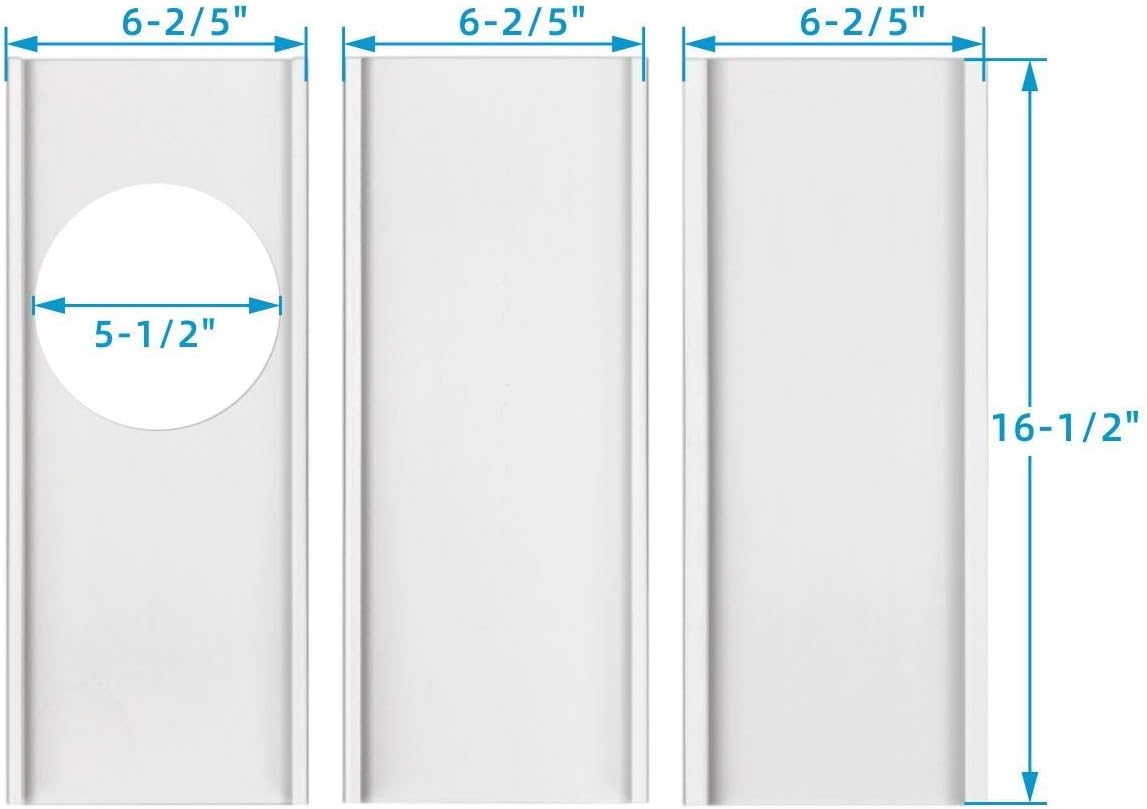 Jeacent Window Seal Plates Kit for Portable Air Conditioners, Plastic AC Vent Kit for Sliding Glass Doors and Windows - Adjustable Length Panels for Exhaust Hose of 6” Diameter: Home & Kitchen