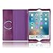 iPad 9.7 Leather Case, BoriYuan Vintage Genuine Leather Smart Cover Protective Slim Folio Flip Stand for Apple iPad 9.7 Inch with Card Slot Magnetic Sleep/Wake+Stylus+Screen Protector (Purple)