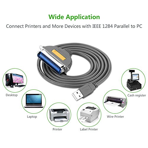 UGREEN USB to IEEE1284 CN36 Parallel Printer Adapter Cable for Printer, Inkjet, Laser etc (6FT)