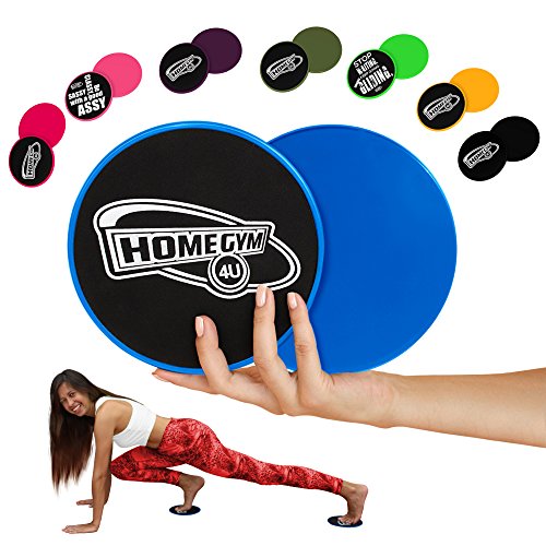 HomeGym 4U Set of 2 Gliding Discs, Dual Sided Sliders for Carpet or Hardwood Floor - Great Addition to Your Home Fitness Equipment - Core Workout Abdominal Exercise, Crossfit Routine, Cardio Training