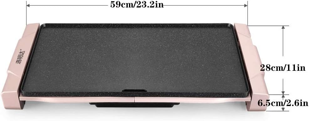 review Electric baking pan Teppanyaki Table Grill, 59286.5cm Non-Stick Griddle with Adjustable Temperature, BBQ Hot Plate Barbecue - for Indoor Outdoor