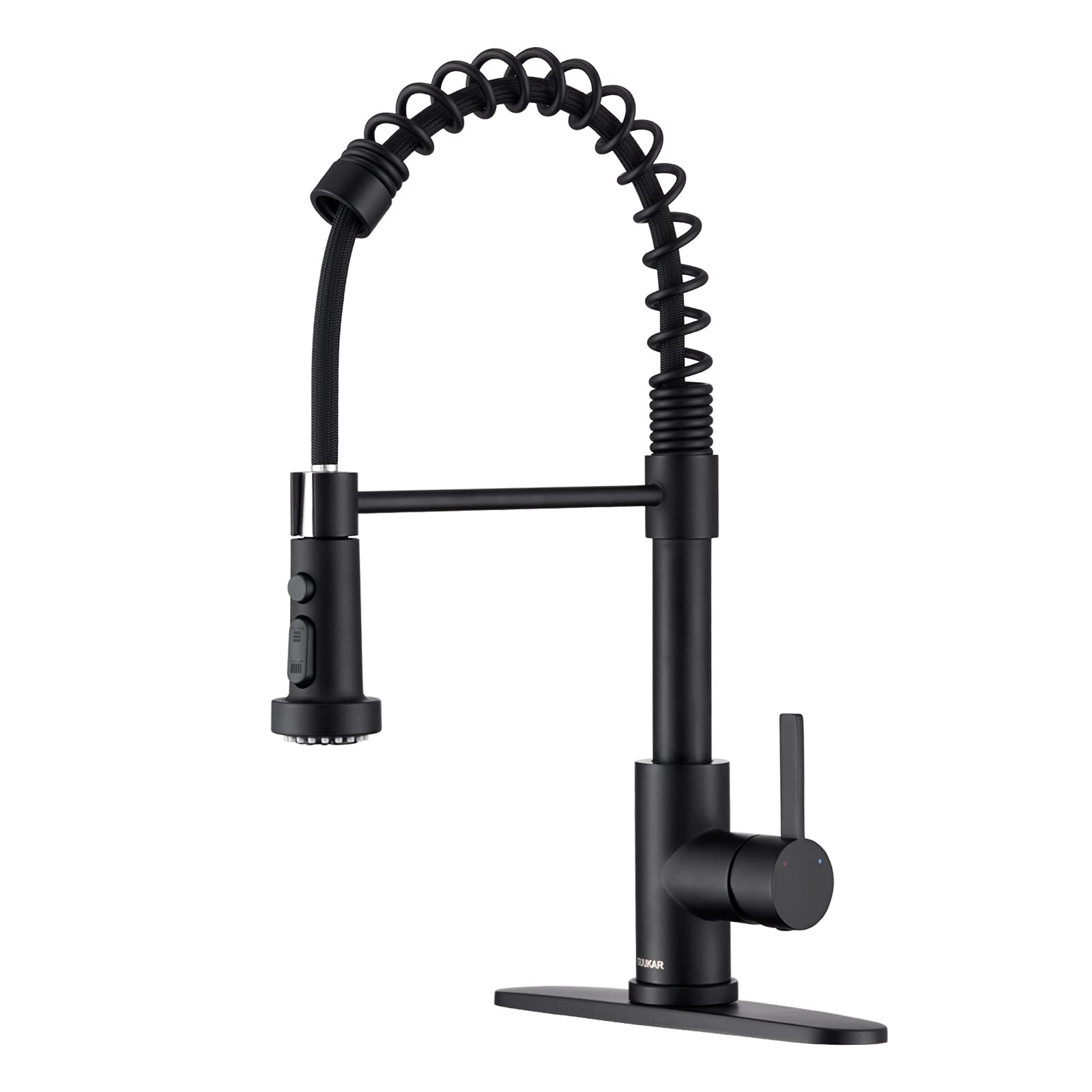 Photo 1 of Faucet for Kitchen Sink, Black Kitchen Faucet with Pull Down Sprayer, GUUKAR Modern Commercial Spring Pull-Out Kitchen Sink Faucet