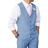 Mens Suit 2 Piece Slim Fit Suit for Men Vest Pants Suit Set for Wedding Groom Formal Business