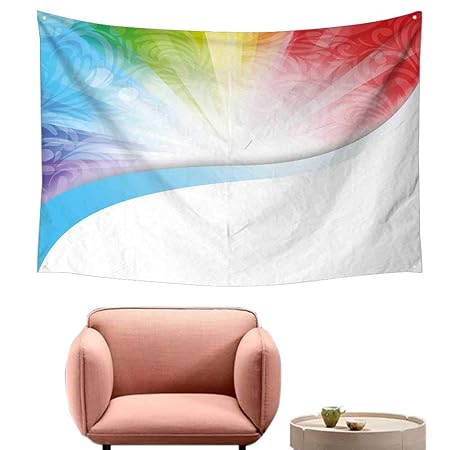 Agoza Tapiz De Pared Diseno De Circulos Concentricos De Arcoiris