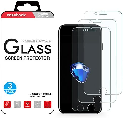 CaseBank iPhone 8 7 6S 6 Screen Protector Tempered Glass, Crystal Clear, 9H Hardness, 3D Touch Compatible, Glass Screen Protector for Apple iPhone 8, iPhone 7, iPhone 6S, iPhone 6 4.7"(3-Pack)