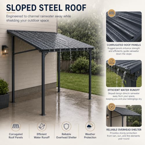 Kingdura 8x8 Wall Mounted Gazebo Review: Hardtop Lean-To Pergola with Galvanized Steel image 17