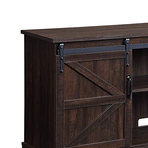 BELLEZE Modern Farmhouse Style 58 Inch TV Stand with Sliding Console