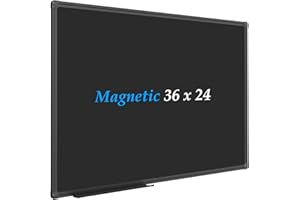 JILoffice Magnetic Black Chalkboard/Black Board 36 x 24 Inch, Black Aluminum Frame Board with Marker Tray for Office Home and School, Best Choice for Note and Art