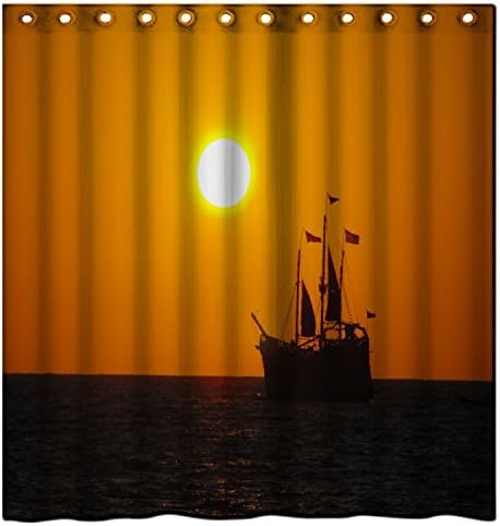 MIER_M shower curtains seashore (19)100% Polyester Fabric Shower Curtain Standard Size Custom66x72inch