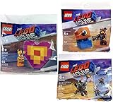 LEGO Master Metal-Beard Movie 2 Block Building Kit Emmet Mini Figure with Piece Offering Heart + Lucy VS Alien Invader Character Minifigure Triple Pack