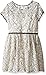 My Michelle Girls' Big Short Sleeve Dress with Layover Illusion Etched Lace with Belt