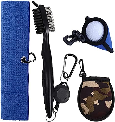 Golf Club Towels, Golf Club Cleaning Kit, Retractable Golf Club Cleaning Brushes, 2 Golf Ball Cleaning Pouch, for Cleaning Club Groove, Golf Heads, Golf Ball, Golf Accessories for Men Golf Club Towels, Golf Club Cleaning Kit, Retractable Golf Club Cleaning Brushes, 2 Golf Ball Cleaning Pouch, for Cleaning Club Groove, Golf Heads, Golf Ball, Golf Accessories for Men