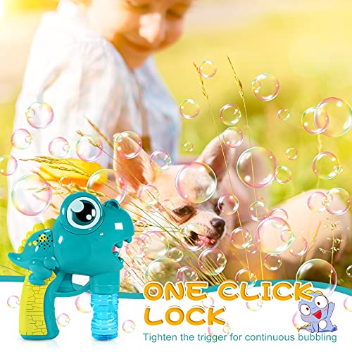 MADETEC Bubble Machine for Kids, Musical Bubble Gun Maker Toys with 2 Bottles Bubble Solution, Bubble Blower for Birthday, Outdoor & Indoor Activity, Age 3 4 5 6+ Years Old Toddlers (Green)