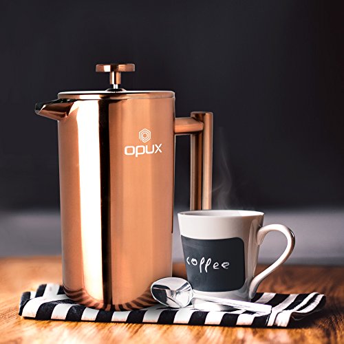 OPUX Premium Stainless Steel French Press, Double Wall Coffee Maker