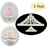 Sakolla (Set of 2) Crown Cookie Cutter Set, Tiara Cutter Crown and Princess Crown CupCake Decorating Gumpaste Fondant Mould
