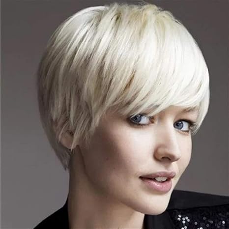 Wig Female Pure White Short Straight Hair Male And Female