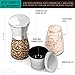 MIUMI Salt & Pepper Mill Shakers Set of 2 - Premium Salt and Pepper grinder set, Adjustable and Easy To Use, Stainless Steel Top, Ceramic Rotor and a Thick Glass Body with Large Capacity (5.2