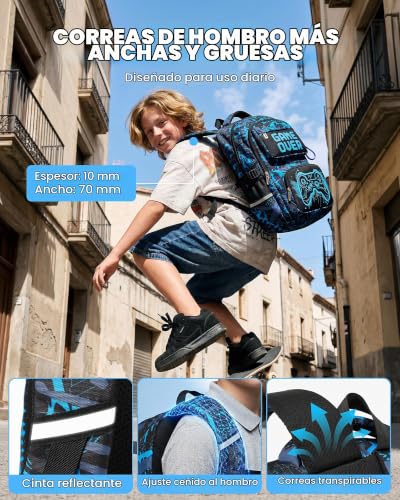 Amythe Backpack Trolley Teenagers Strap Trolley Reflective Waterproof, blue, Travel Backpacks | Waterproof Reflective Trolley Strap Large Daypack Multi-Pockets Spacious Sturdy for School Travel Hiking
