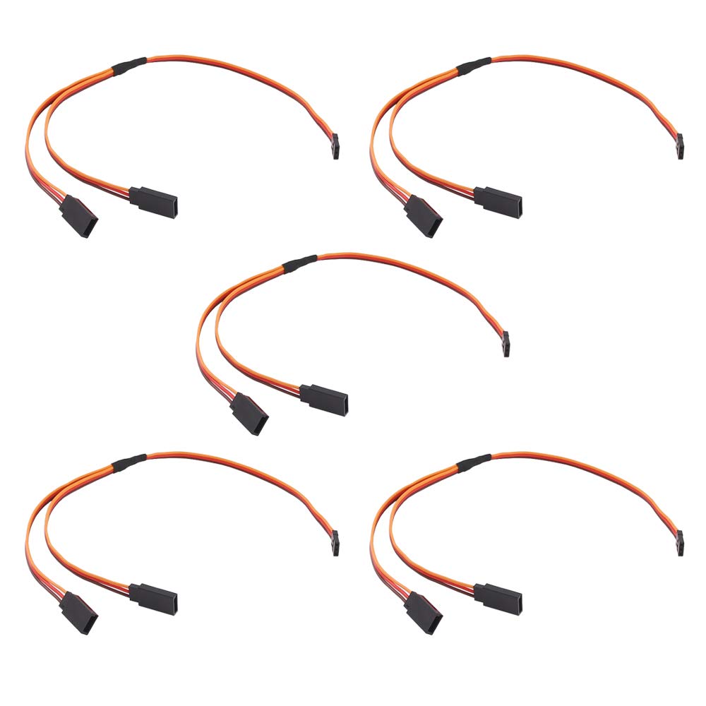 OliRC 5pcs 12" / 300mm Servo Y Harness Extension Cord Cable 22awg 60 cores for RC Car Helicopter Servo Receiver Wire Lead(C144-5)