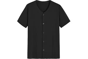 Latuza Men's Viscose Pajama Top Button Up Sleep Shirt