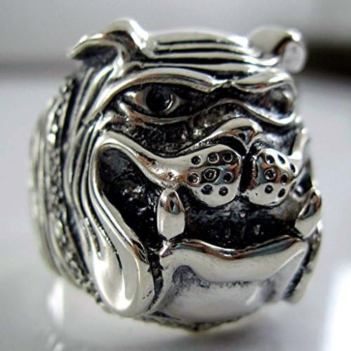 Bull Dog Ring - 925 Sterling Sliver All Size No Stone Unisex Jewelry Bikere Rocker Gothic Mens Jewelry