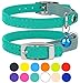 CollarDirect Leather Cat Collar, Cat Safety Collar with Elastic Strap, Kitten Collar for Cat with Bell Black Blue Red Orange Lime Green (Neck Fit 6