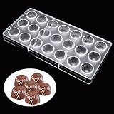 Jeteven Chocolate Candy Bon Bon Mold, Non-stick PC Polycarbonate Mould 21 Cavities (Screw Thread)