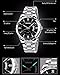 FANMIS Mens Classic Casual Quartz Watch Luminous Hand Stainless Steel Band Roman Numeral Date Watch (Black)