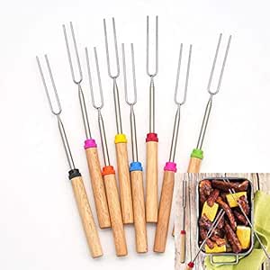 Muziwenju 2 PC/Sistema de Barbacoa Forks Acampar Hoguera Acero