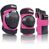 JBM Adult/Child Knee Pads Elbow Pads Wrist Guards 3 in 1 Protective Gear Set for Multi Sports Skateboarding Inline Roller Skating Cycling Biking BMX Bicycle Scooter