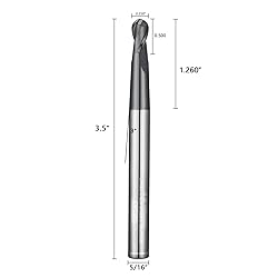 WEXWE Tools Ball Nose Carbide End Mill, TiAlCN
