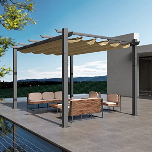 Kozyard Morgan Outdoor Retractable Pergola with Sun Shade Canopy image 19