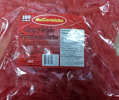 McCormicks Cherry Twists Gummies 1.8kg/63.49oz (Imported From Canada)