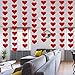 100 Hanging Hearts Garland for Valentines Day Decorations Red Heart Felt Garland Home Birthday Wedding Anniversary Party Supplies, Graduation Events Accessories, Set of 4