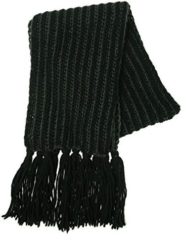 Corti Women's Striped Wool Knit Oversized Scarf Black