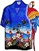 Pacific Legend Men's Parrots Beach Border Hawaiian Shirt