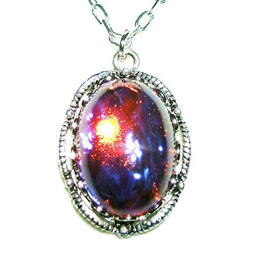 Czech Glass Mexican Fire Opal Necklace Dragons Breath Silver Pltd Pendant And Chain Buy Online In Bermuda At Bermuda Desertcart Com Productid