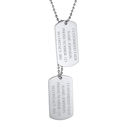 FindChic Personalized Dog Tags, Engraved Military Dog Tags, Custom